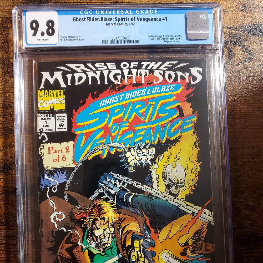 Ghost Rider Blaze Spirits of Vengeance #1 Adam Kubert CGC 9.8 1992 White Pages